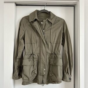 Club Monaco Olive Green Utility Jacket with Cinched Waist
